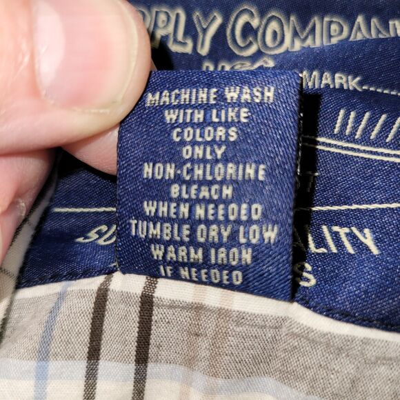 GPH Supply Co Shirt Mens XXL Plaid Western Pearl Snap Long Sleeve Brown Used - Picture 9 of 9